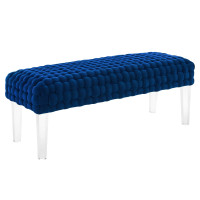 Modway EEI-5037-NAV Prologue Woven Performance Velvet Ottoman Navy