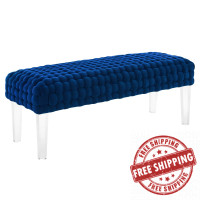 Modway EEI-5037-NAV Prologue Woven Performance Velvet Ottoman Navy