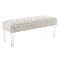 Modway EEI-5037-WHI Prologue Woven Performance Velvet Ottoman White
