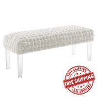 Modway EEI-5037-WHI Prologue Woven Performance Velvet Ottoman White