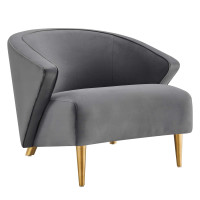 Modway EEI-5038-GRY Odyssey Performance Velvet Armchair Gray