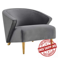 Modway EEI-5038-GRY Odyssey Performance Velvet Armchair Gray