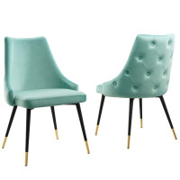 Modway EEI-5043-MIN Mint Adorn Dining Side Chair Performance Velvet Set of 2