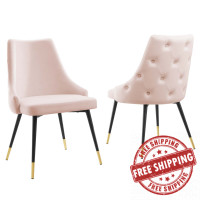 Modway EEI-5043-PNK Pink Adorn Dining Side Chair Performance Velvet Set of 2