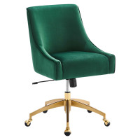 Modway EEI-5079-GRN Discern Performance Velvet Office Chair Green