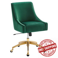 Modway EEI-5079-GRN Discern Performance Velvet Office Chair Green