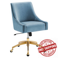 Modway EEI-5079-LBU Discern Performance Velvet Office Chair Light Blue
