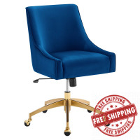 Modway EEI-5079-NAV Discern Performance Velvet Office Chair Navy