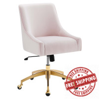 Modway EEI-5079-PNK Discern Performance Velvet Office Chair Pink