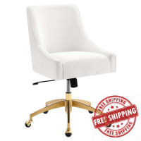 Modway EEI-5079-WHI Discern Performance Velvet Office Chair White