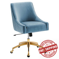 Modway EEI-5080-LBU Discern Performance Velvet Office Chair Light Blue