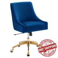 Modway EEI-5080-NAV Discern Performance Velvet Office Chair Navy