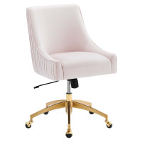 Modway EEI-5080-PNK Discern Performance Velvet Office Chair Pink