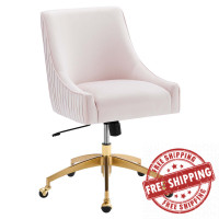Modway EEI-5080-PNK Discern Performance Velvet Office Chair Pink