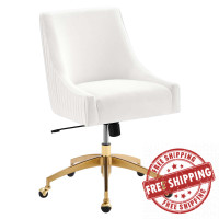 Modway EEI-5080-WHI Discern Performance Velvet Office Chair White