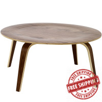 Modway EEI-509-WAL Plywood Coffee Table in Walnut