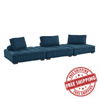 Modway EEI-5206-AZU Saunter Tufted Fabric Fabric 3-Piece Sofa Azure