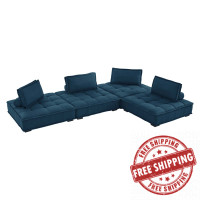 Modway EEI-5208-AZU Saunter Tufted Fabric Fabric 4-Piece Sectional Sofa Azure