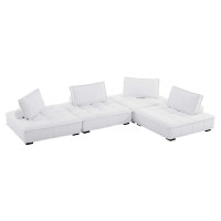 Modway EEI-5208-WHI Saunter Tufted Fabric Fabric 4-Piece Sectional Sofa White