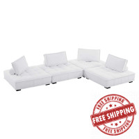 Modway EEI-5208-WHI Saunter Tufted Fabric Fabric 4-Piece Sectional Sofa White
