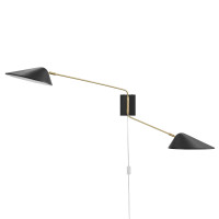 Modway EEI-5294-BLK Journey 2-Light Swing Arm Wall Sconce Black