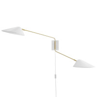 Modway EEI-5294-WHI Journey 2-Light Swing Arm Wall Sconce White