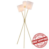 Modway EEI-5302-GLD Alexa 3-Light Floor Lamp Gold