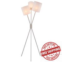 Modway EEI-5302-SLV Alexa 3-Light Floor Lamp Silver