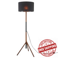 Modway EEI-5305-BLK-WAL Natalie Tripod Floor Lamp Black Walnut