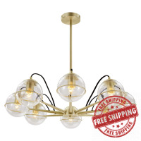 Modway EEI-5307-CLR-GLD Hanna 8-Light Chandelier Clear Gold