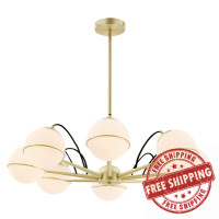 Modway EEI-5307-OPA-GLD Hanna 8-Light Chandelier Opal Gold