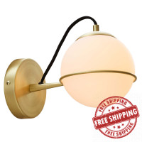 Modway EEI-5308-OPA-GLD Hanna Hardwire Wall Sconce Opal Gold