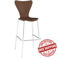 Modway EEI-538-WAL Ernie Bar Stool in Walnut