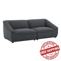 Modway EEI-5403-CHA Charcoal Comprise 2-Piece Loveseat
