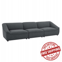 Modway EEI-5404-CHA Charcoal Comprise 3-Piece Sofa
