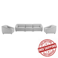 Modway EEI-5407-LGR Light Gray Comprise 5-Piece Living Room Set