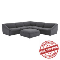 Modway EEI-5411-CHA Charcoal Comprise 6-Piece Sectional Sofa