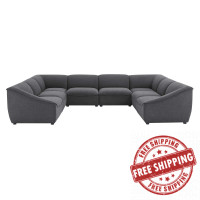 Modway EEI-5414-CHA Charcoal Comprise 8-Piece Sectional Sofa