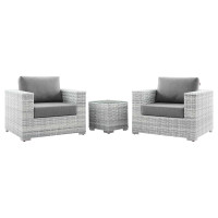 Modway EEI-5444-LGR-GRY Convene 3-Piece Outdoor Patio Set Light Gray Gray