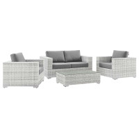 Modway EEI-5446-LGR-GRY Convene 4-Piece Outdoor Patio Set Light Gray Gray