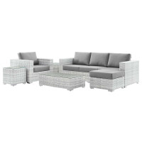 Modway EEI-5449-LGR-GRY Convene 6-Piece Outdoor Patio Set Light Gray Gray