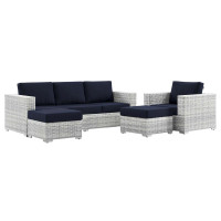 Modway EEI-5451-LGR-NAV Convene 4-Piece Outdoor Patio Set Light Gray Navy