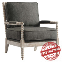 Modway EEI-5452-NAT-GRY Revel Upholstered Fabric Armchair Natual Gray