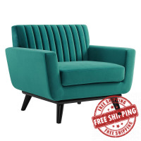 Modway EEI-5457-TEA Engage Channel Tufted Performance Velvet Armchair Teal