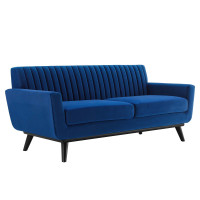 Modway EEI-5458-NAV Engage Channel Tufted Performance Velvet Loveseat Navy