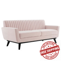 Modway EEI-5458-PNK Engage Channel Tufted Performance Velvet Loveseat Pink