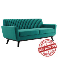 Modway EEI-5458-TEA Engage Channel Tufted Performance Velvet Loveseat Teal