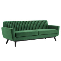 Modway EEI-5459-EME Engage Channel Tufted Performance Velvet Sofa Emerald