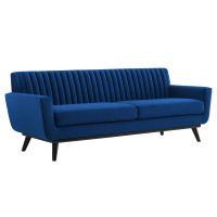 Modway EEI-5459-NAV Engage Channel Tufted Performance Velvet Sofa Navy