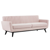 Modway EEI-5459-PNK Engage Channel Tufted Performance Velvet Sofa Pink